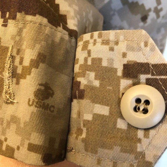 USMC Marine Corp Military Hunting Camo Shirt Jacket Button Down Med Long - Picture 13 of 17
